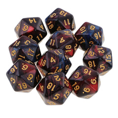 Yiotfandoll D20 dice set in red and blue acrylic for crisp RPG rolls.