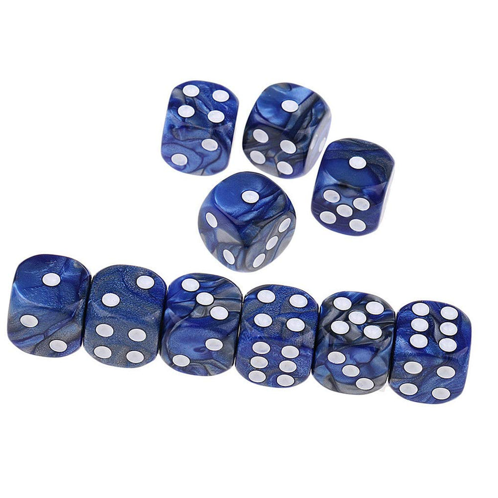 Yiotfandoll blue-silver D6 on a game board for DND MTG.
