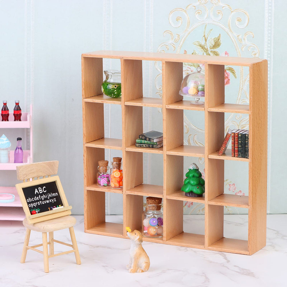 Yiphates miniature wooden shelves for plants and accessories in tiny scenes.