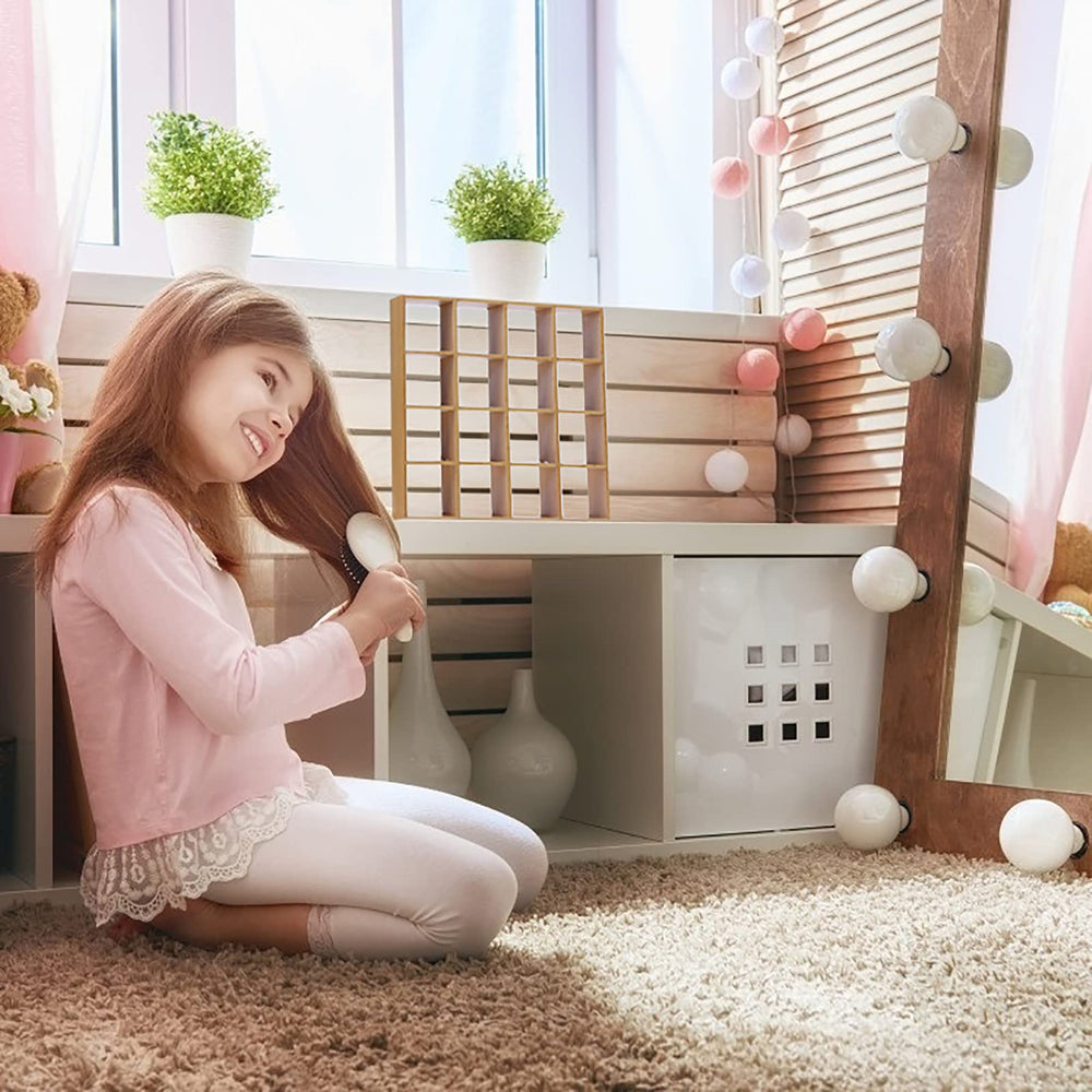 Yiphates wooden dollhouse decor storage rack complements any miniature bedroom.