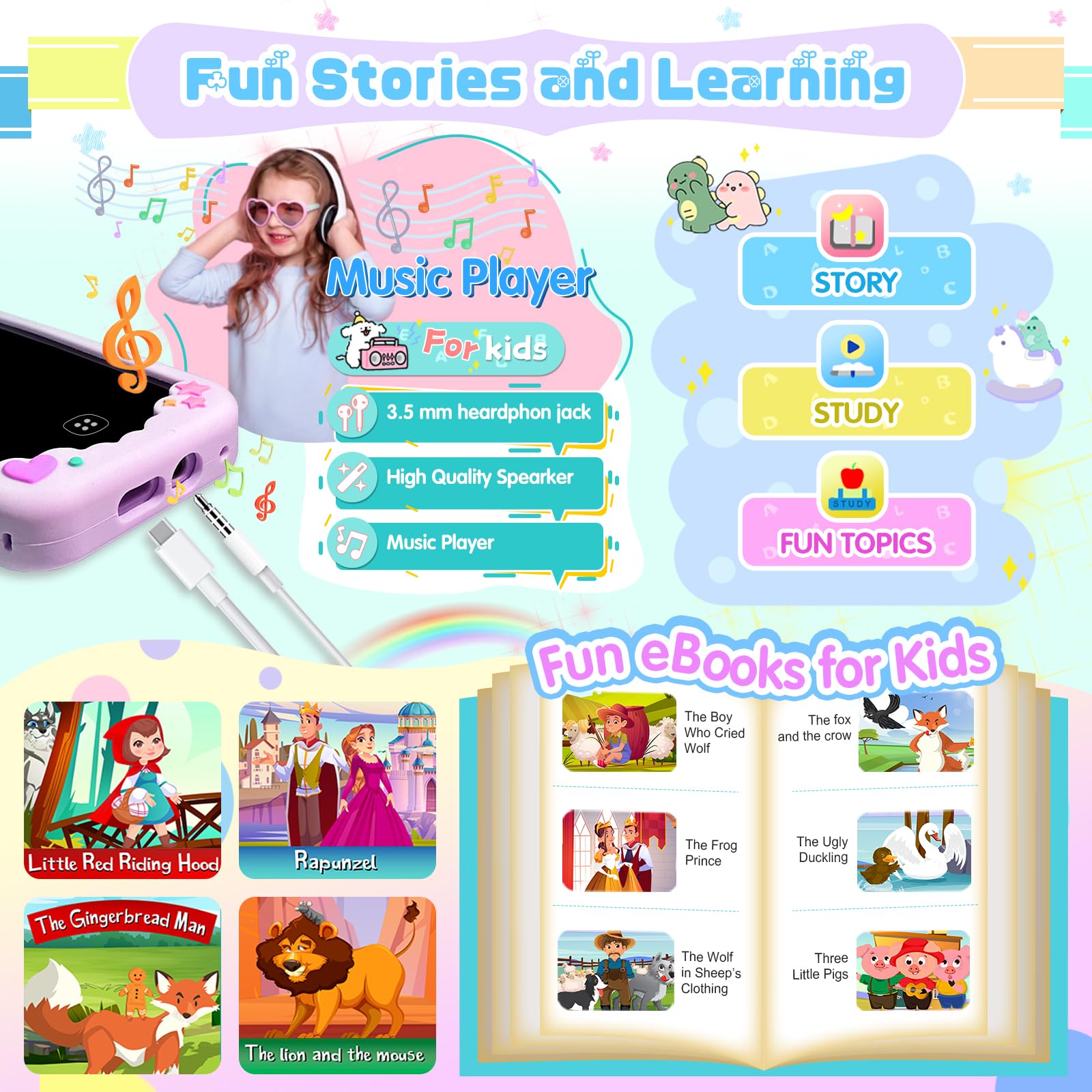 Yiphun Kids Smart Phone music player lets children enjoy tunes safely