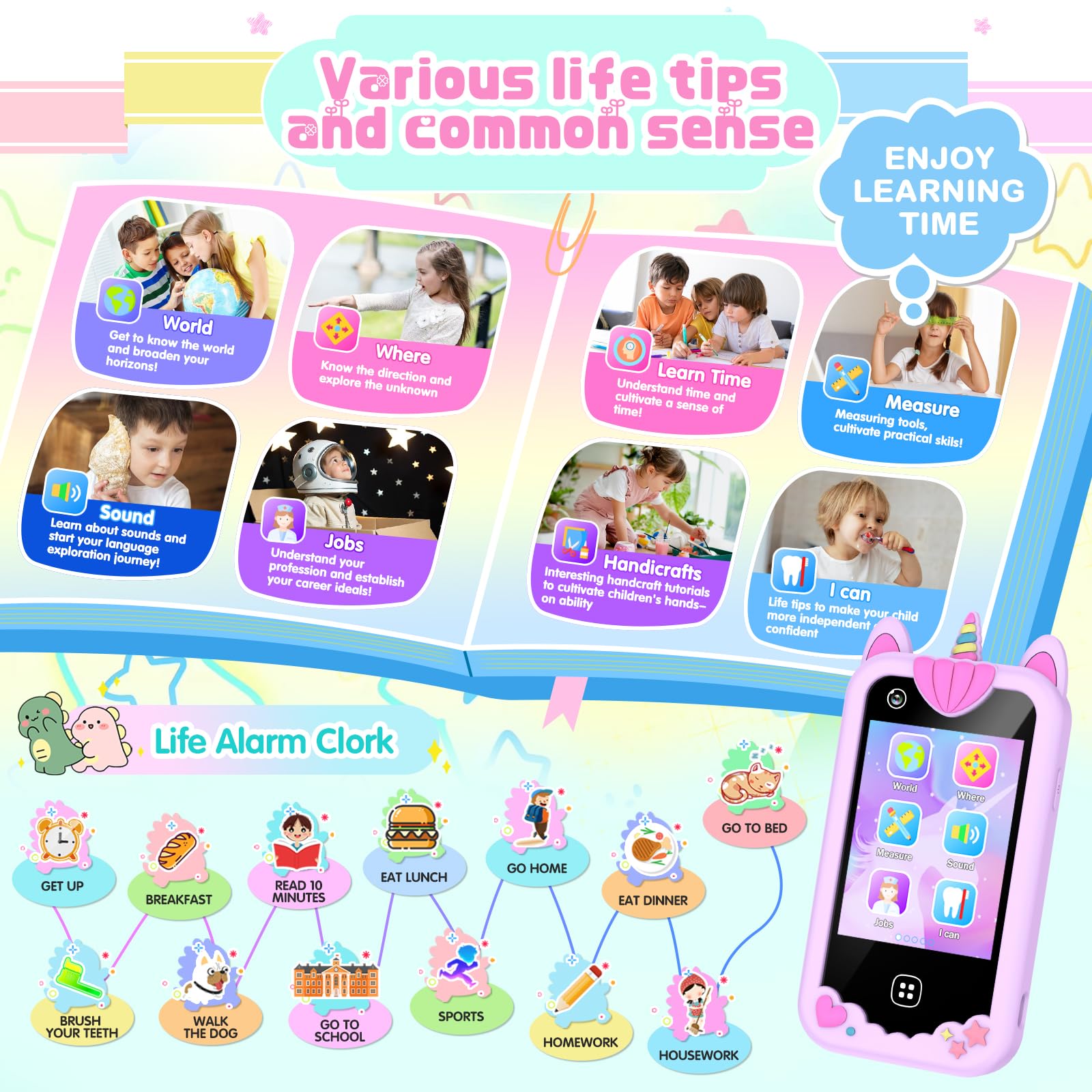 Yiphun Kids Smart Phone photo frames spark creative storytelling moments