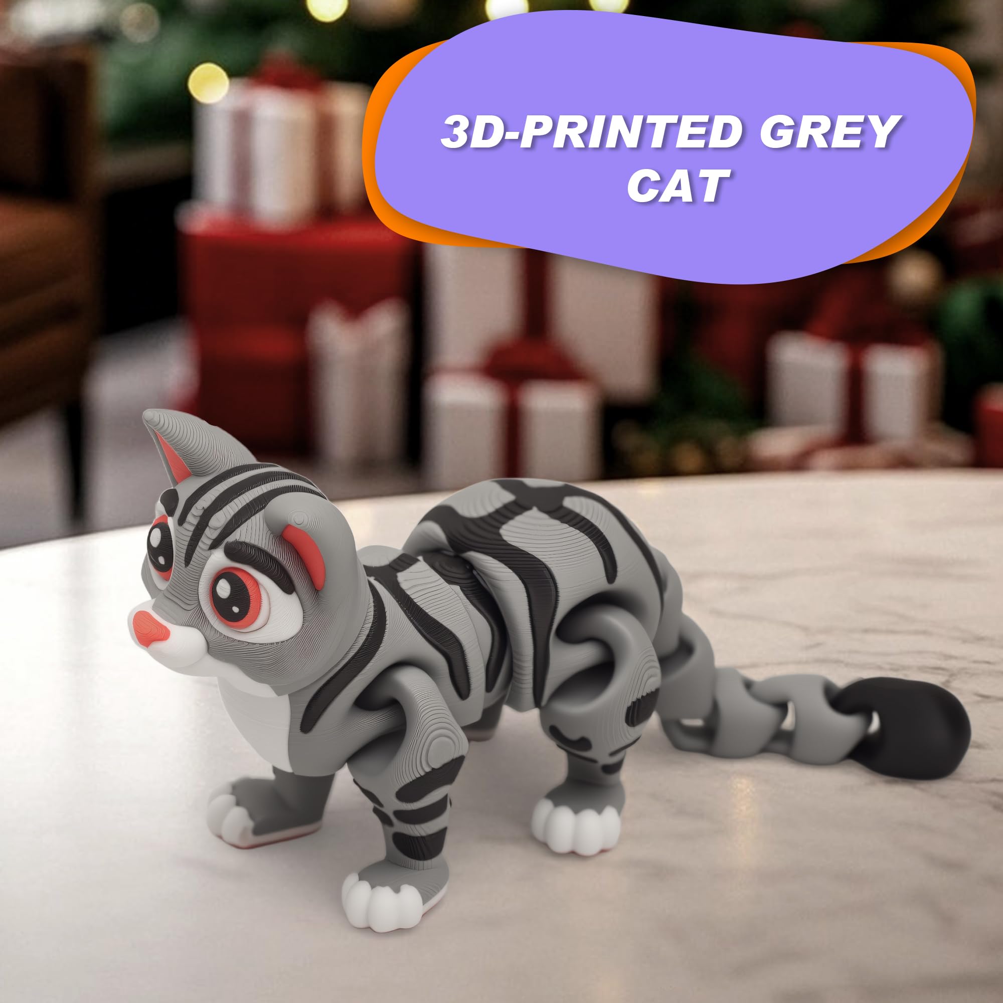 Soothing gray tone and gentle posture from Yipintang cat sculpture, calming desk accent.