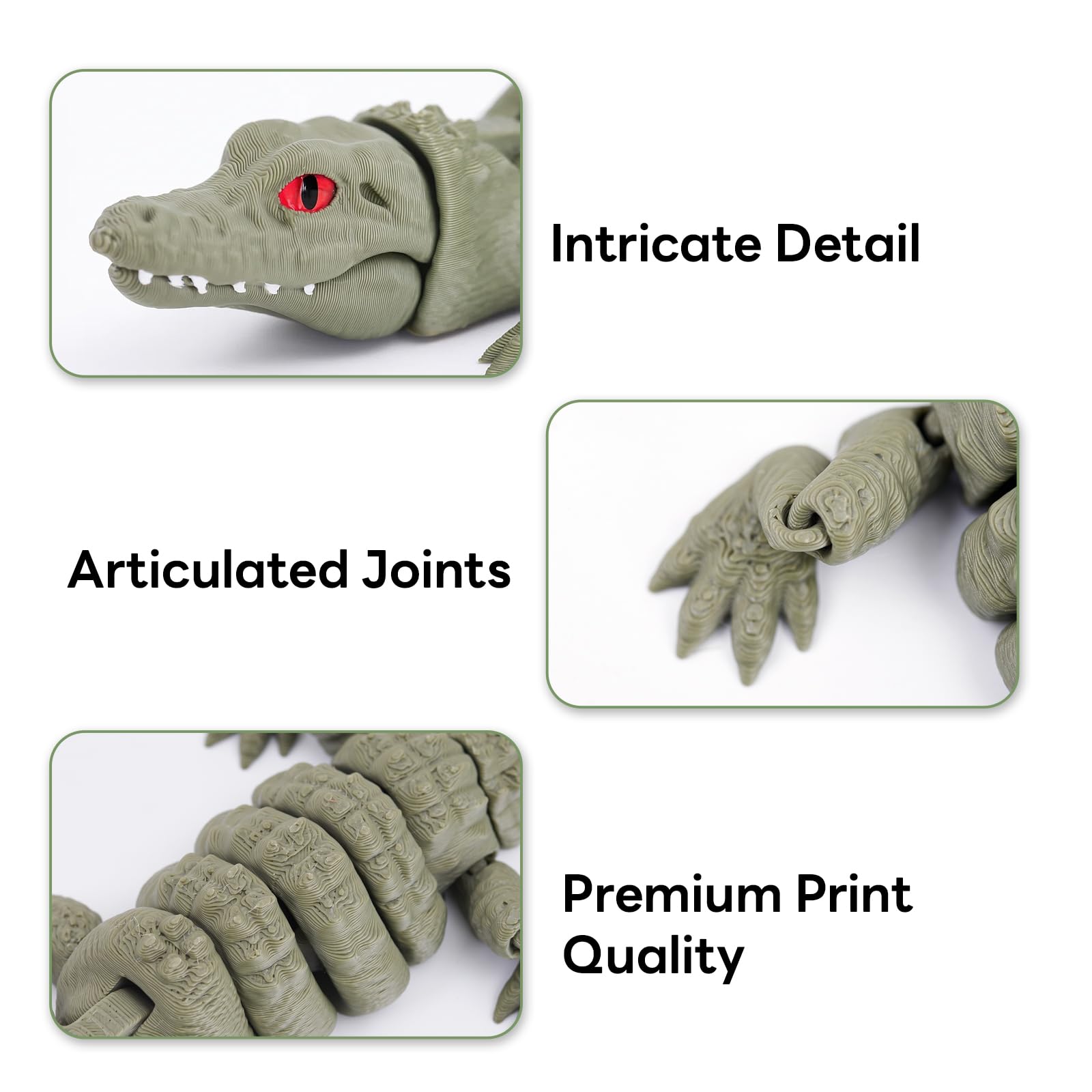 Yipintang alligator in deep green enhances natural desk ambience