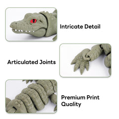 Yipintang alligator in deep green enhances natural desk ambience
