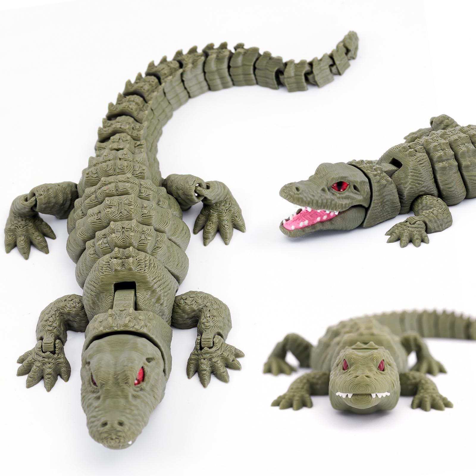 Yipintang alligator with fully articulated limbs and tail for dynamic desk poses