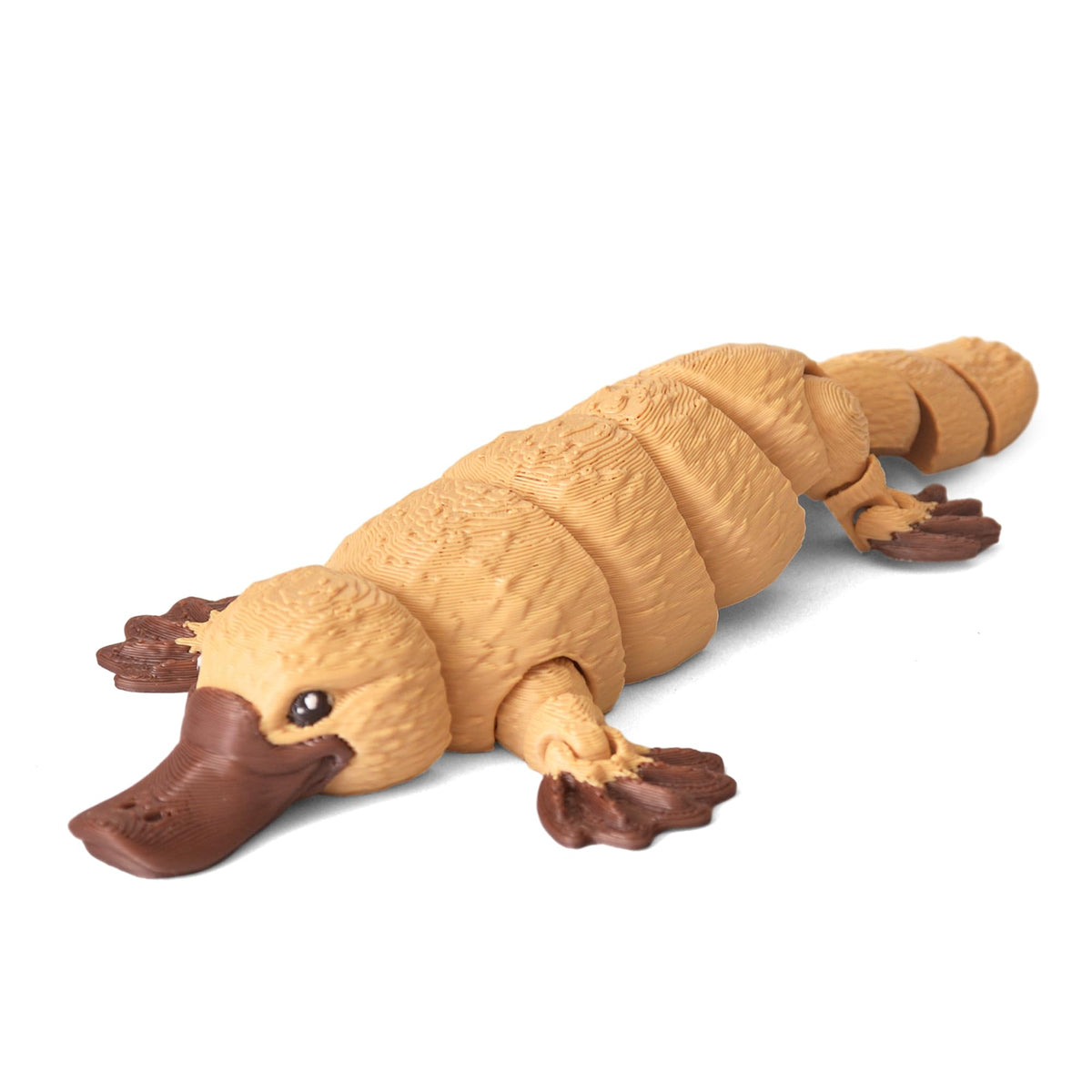 Yipintang duck-billed platypus front view with brown-beige detailing for desk decor.