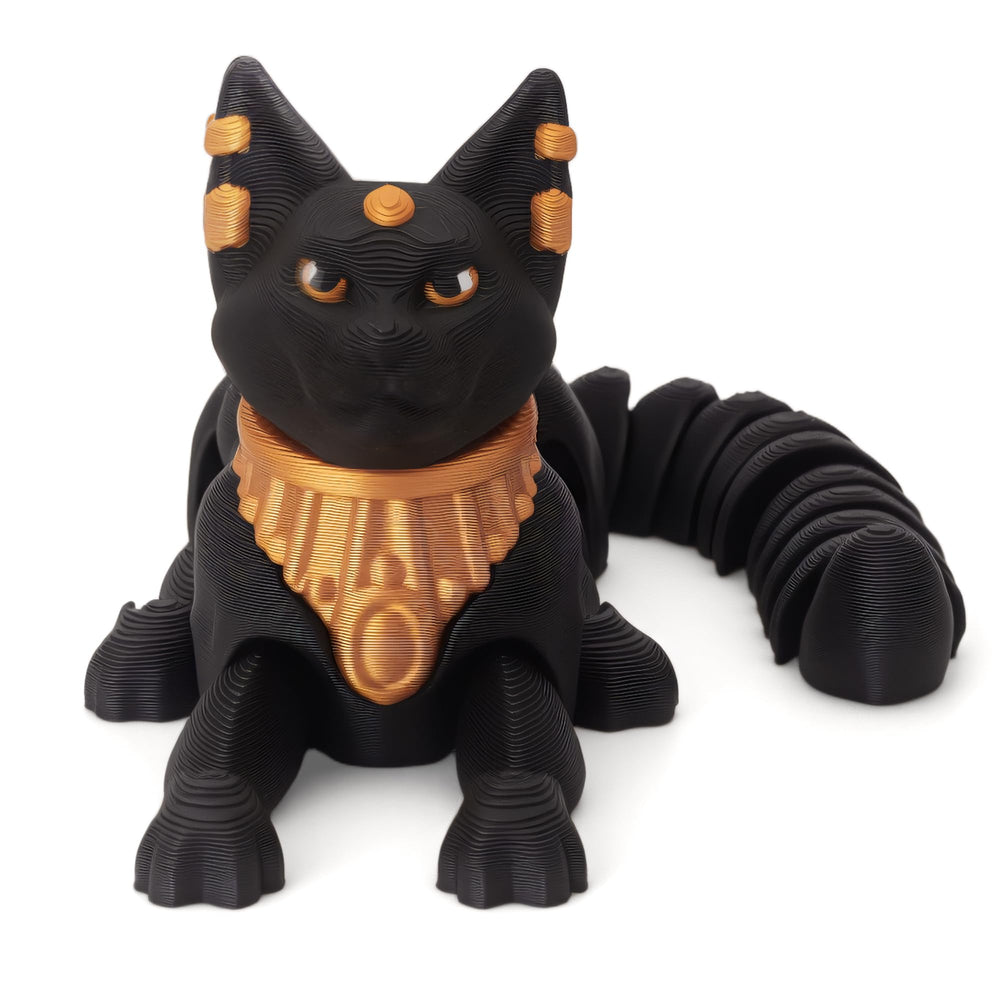 Yipintang Egyptian Mau Cat back view with movable limbs for tactile interaction