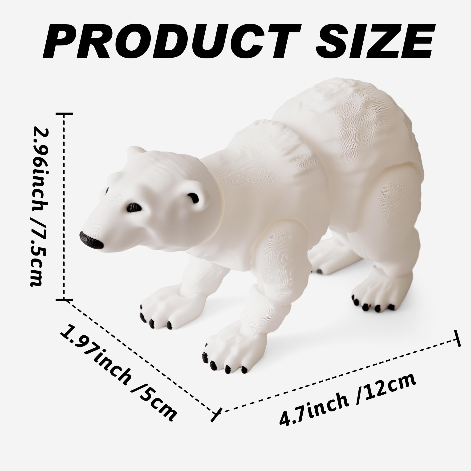 Yipintang polar bear articulated joints enable natural posing and interactive display.