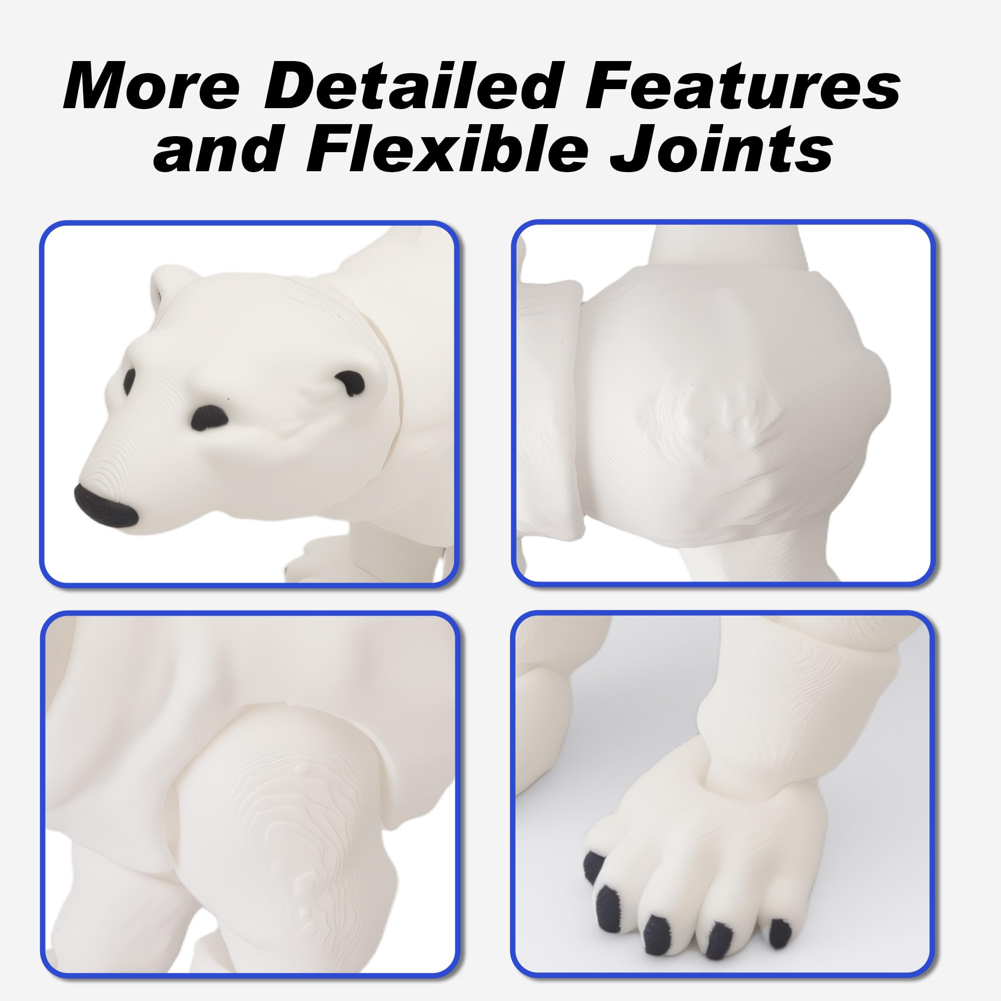 Yipintang polar bear desk decor shown with movable limbs for tactile engagement.