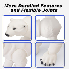 Yipintang polar bear desk decor shown with movable limbs for tactile engagement.