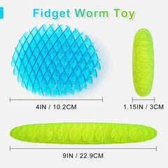 Blue Yisryerow fidget worm pocket-friendly for discreet use.