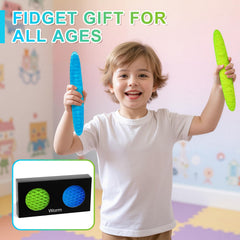 Green Yisryerow fidget worm pocket-friendly for discreet use.