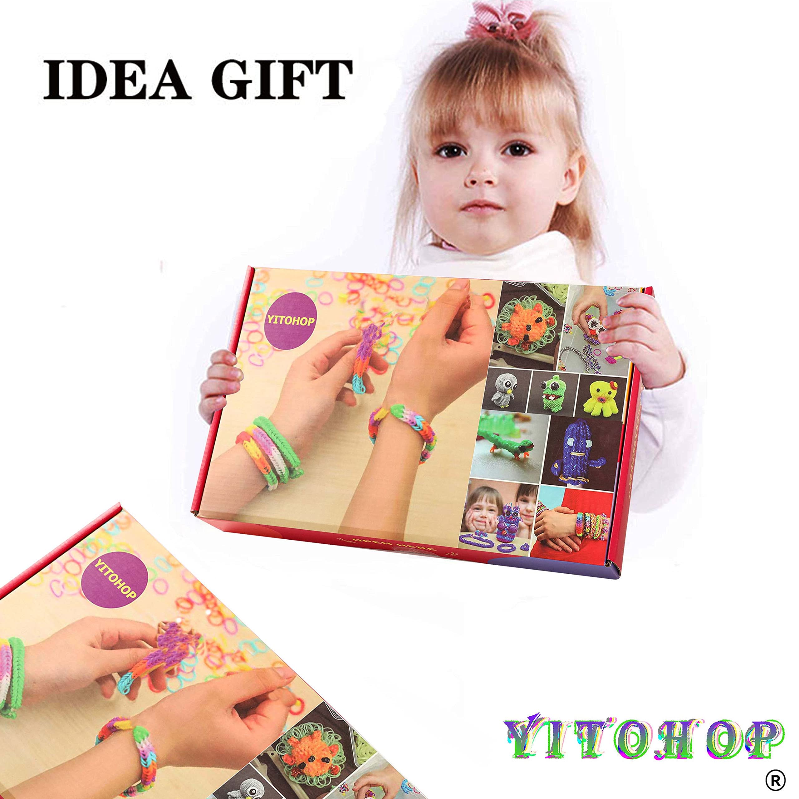 YITOHOP loom bands kit creative designs offer step-by-step bracelet ideas.