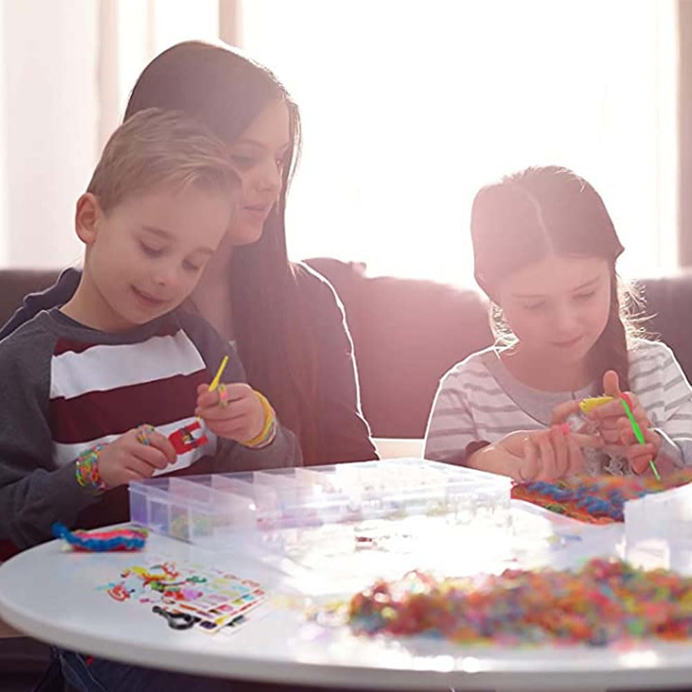 YITOHOP loom bands kit kids crafting scene showing kids creating bracelets.