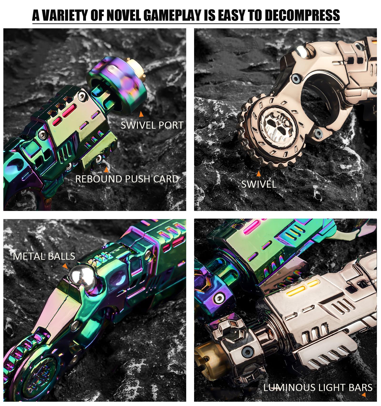 Yiuhhad fidget toy color options display with sleek finishes