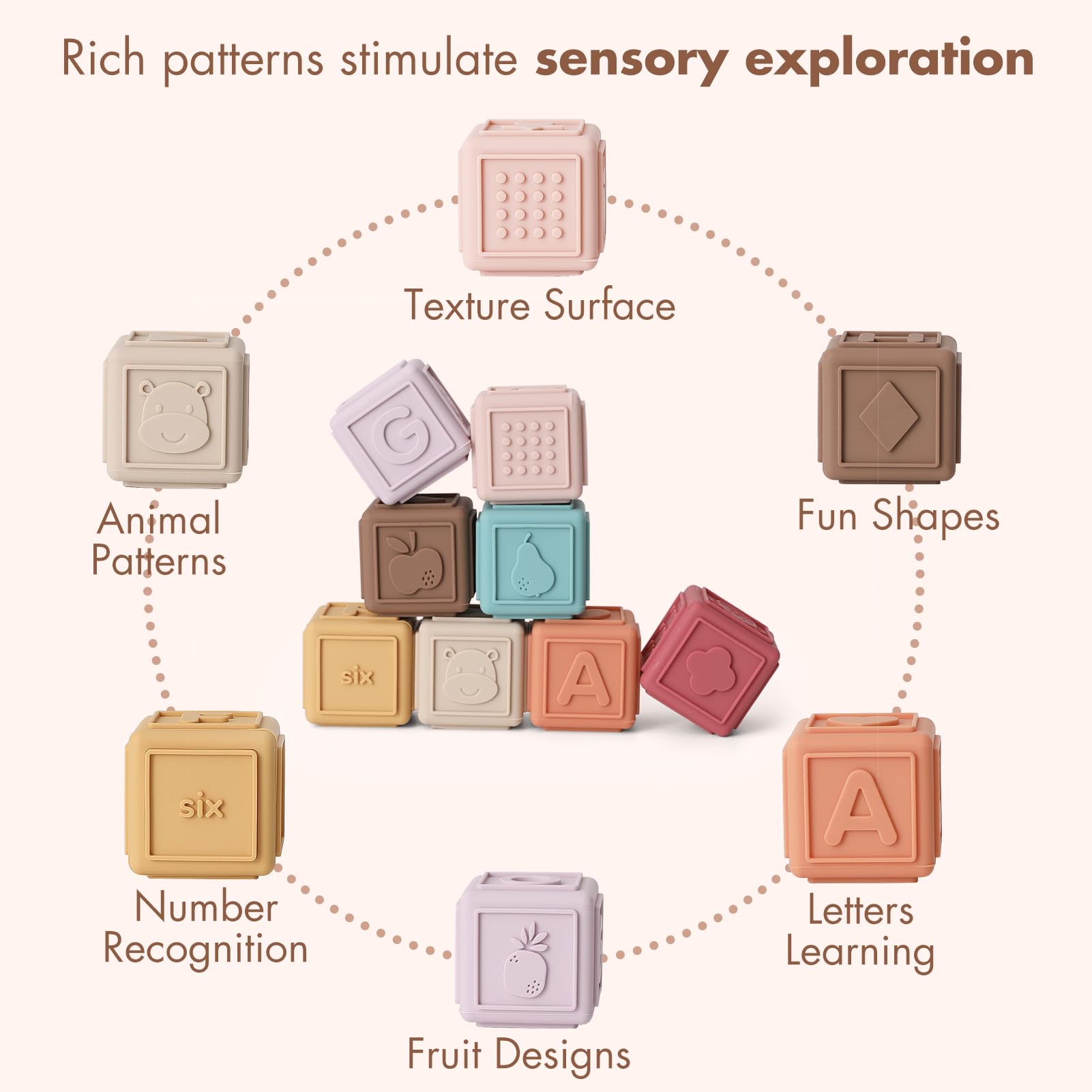 YIVEKO blocks with animal shapes inspire imaginative play and visual interest.