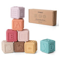 YIVEKO baby blocks stacked for stacking play and fine motor development.