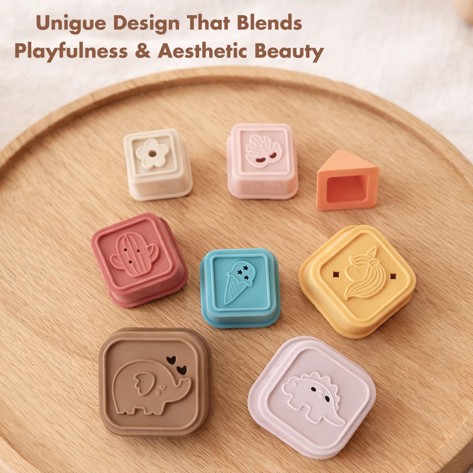 YIVEKO cups in a bath scene with soft colors for water play