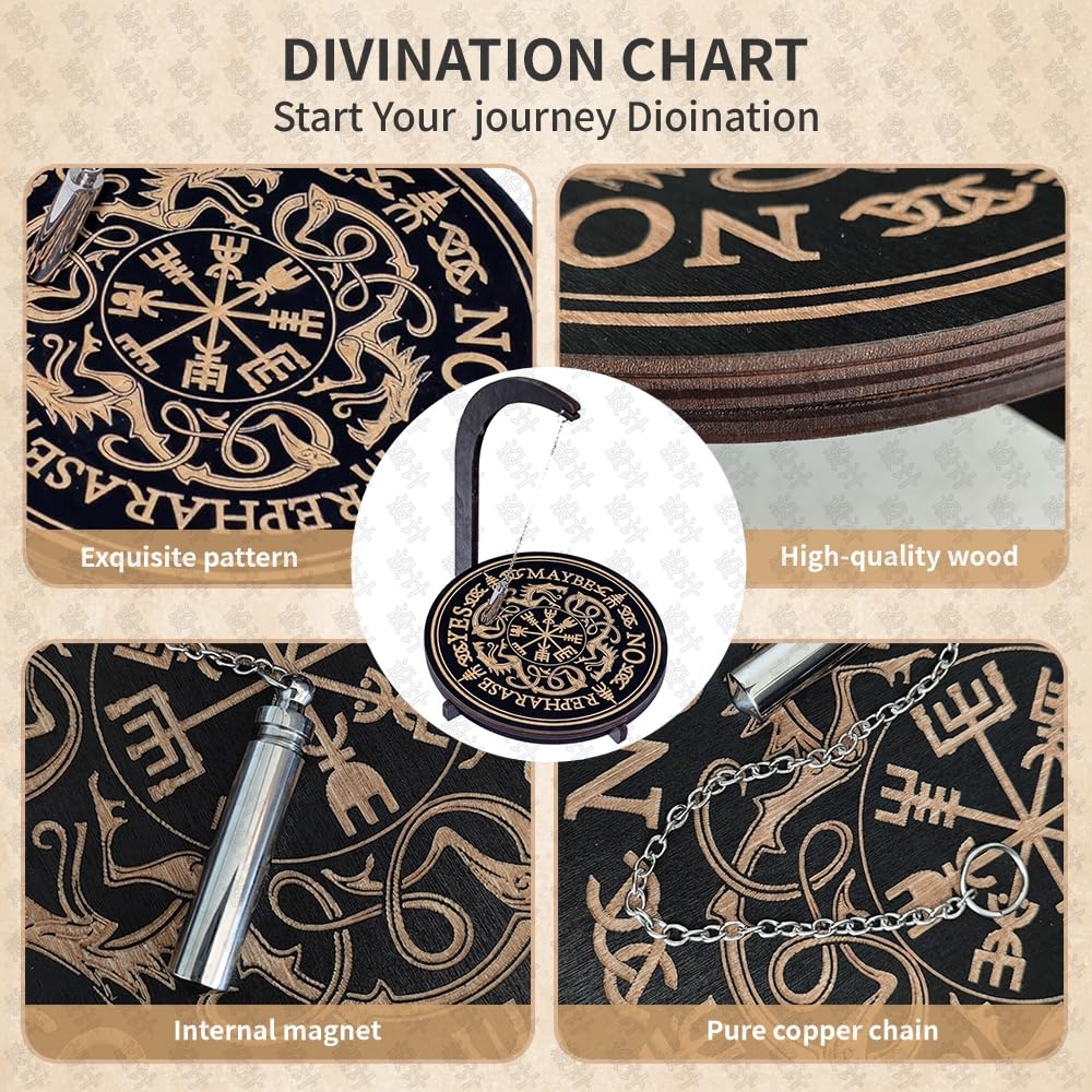 YIVFOX pendulum stand magnet Nordic dragon pattern close-up for decor