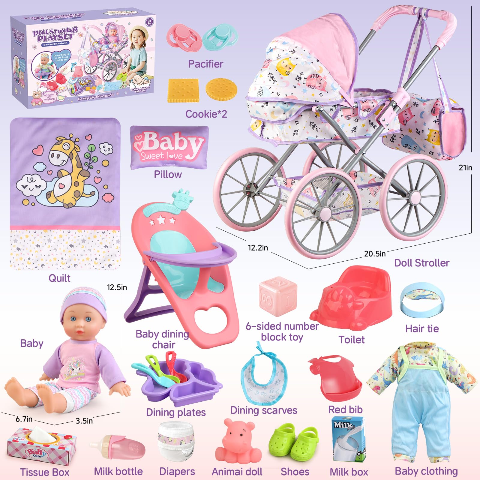 YIYBM 12.5-inch doll ready for cuddly caregiving scenes