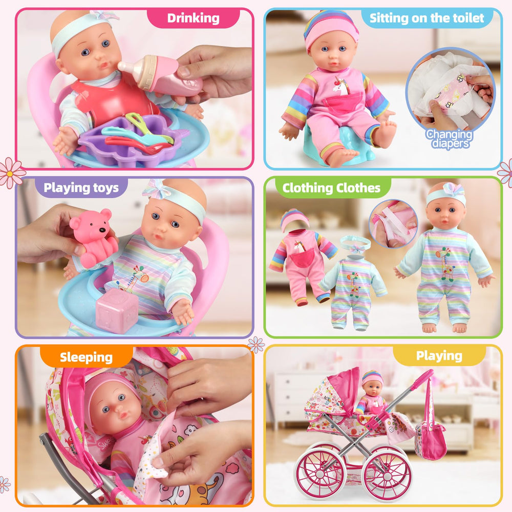 YIYBM 24-piece doll accessories kit for dress-up and care