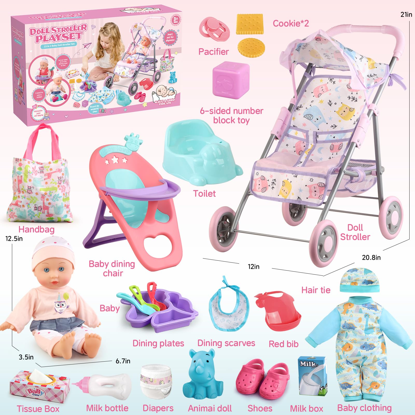 YIYBM 12.5-inch baby doll ready for imaginative play.