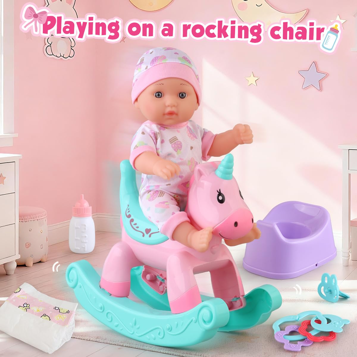 YIYBM included clothes and 15 accessories enrich imaginative care.