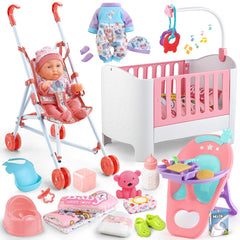 YIYBM baby doll crib set for nurturing pretend play