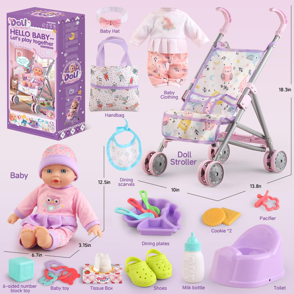 YIYBM handbag and stroller for realistic scene-based play