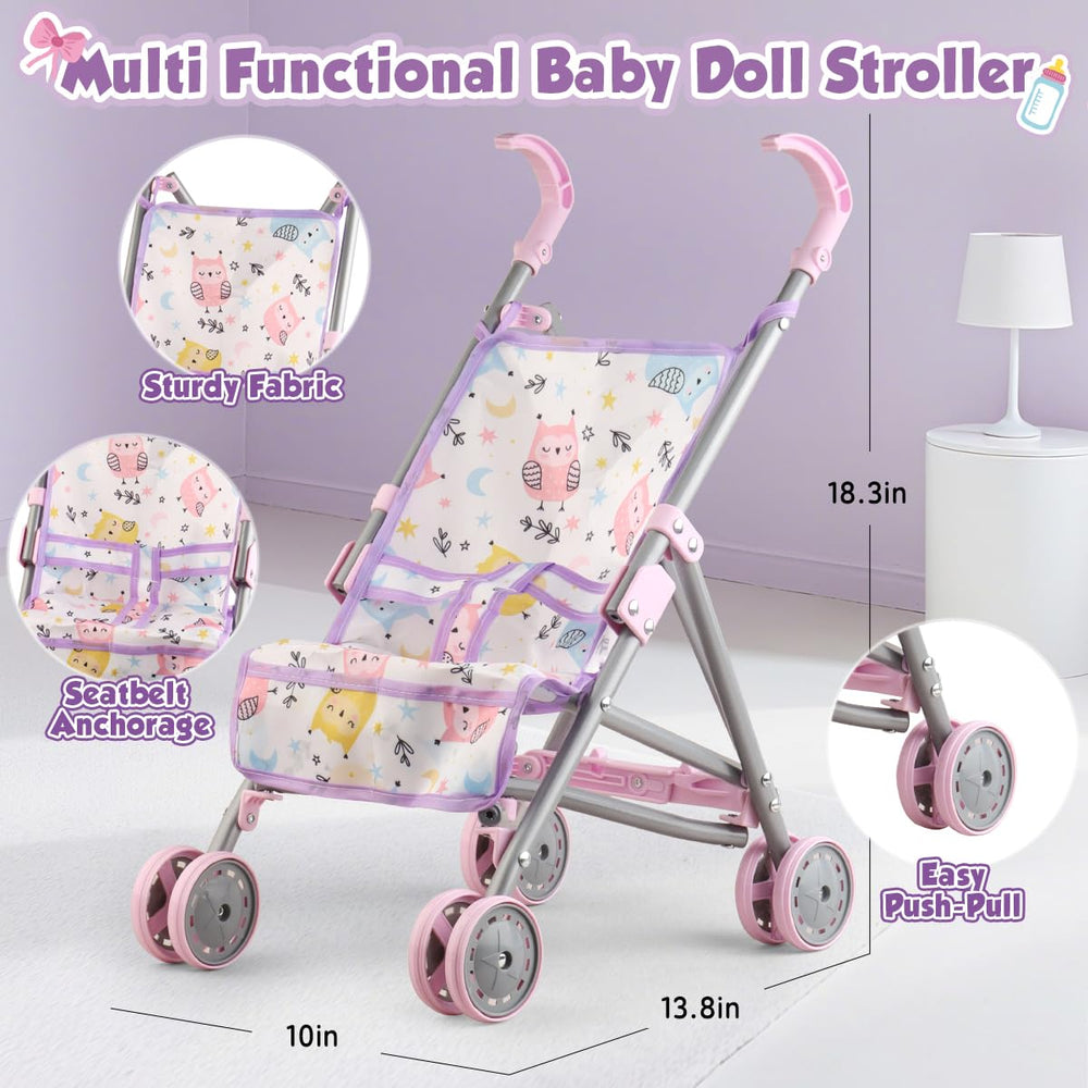 YIYBM lightweight stroller glides smoothly for easy push