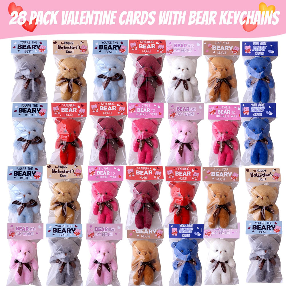 YIYEE plush bears mini keychains for gifts and classroom rewards