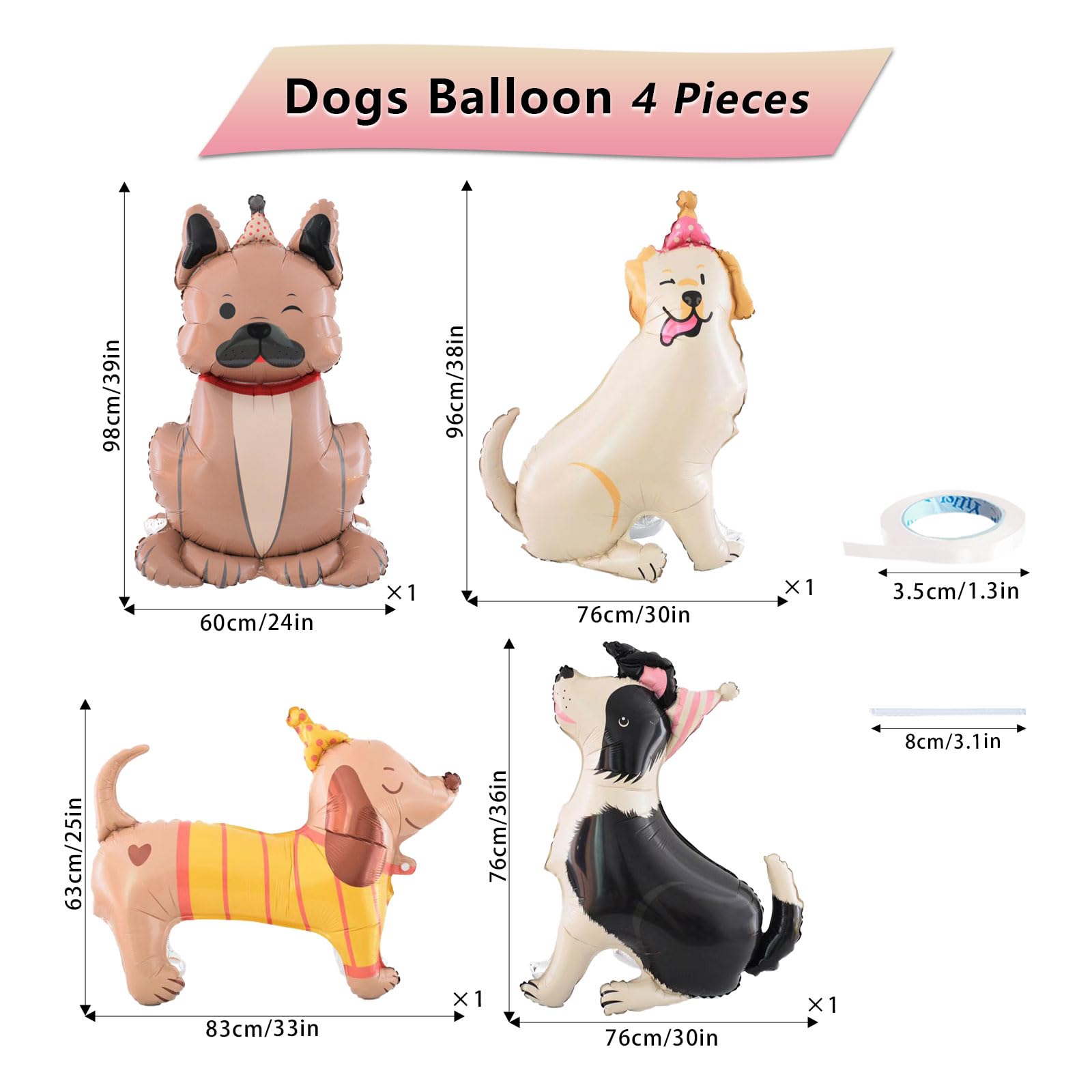 YiYou puppy balloon setup on table creates instant dog themed focal point