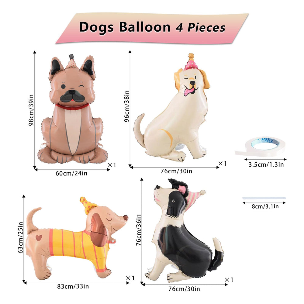 YiYou puppy balloon setup on table creates instant dog themed focal point