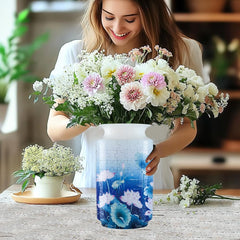 YIZHOR 3D Puzzle Vase with removable water cup supports easy flower arrangements.