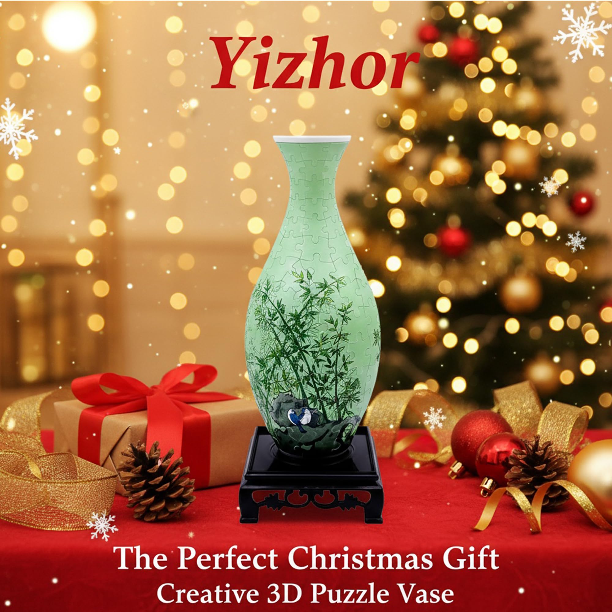 YIZHOR puzzle vase removable inner water cup enables real flowers