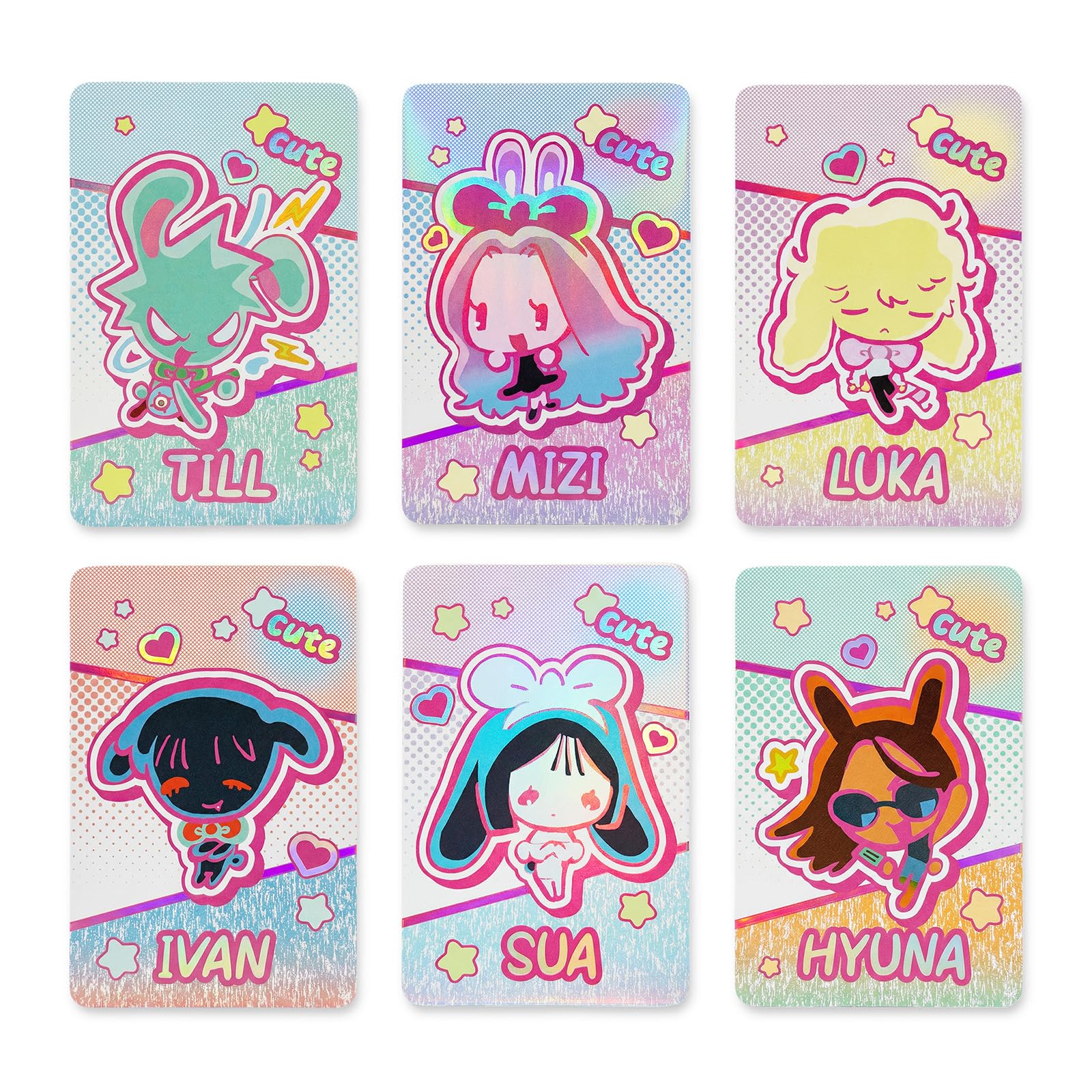 YJacuing Alien Stage Chibi Rabbit Ivan card with holographic finish, ideal for display.