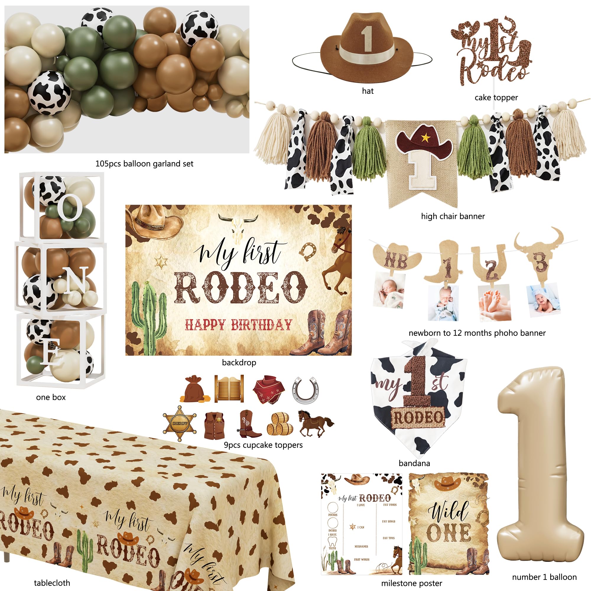 YJDFWAUT My First Rodeo Backdrop ideal for memorable party photos