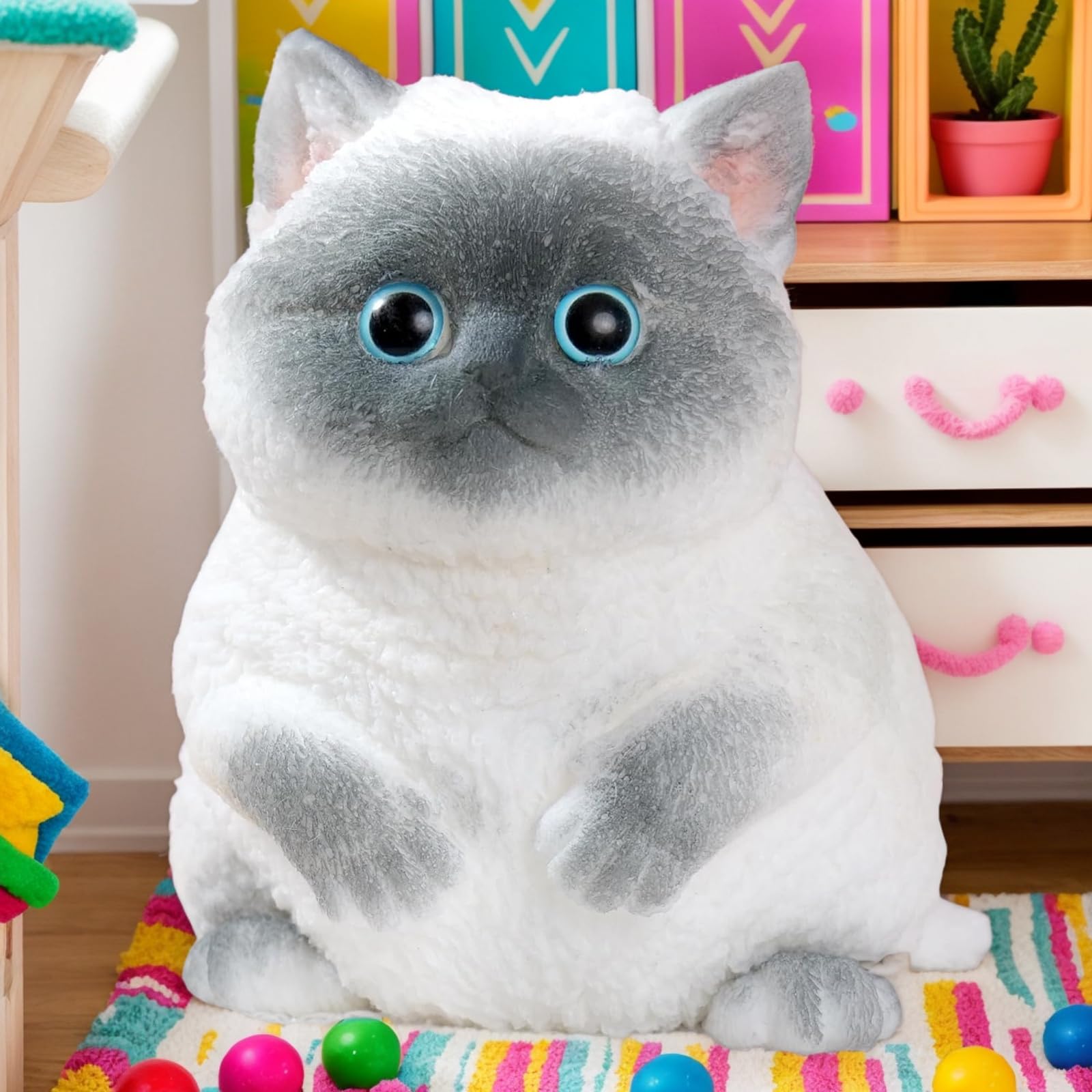 YJPPDD Big Taba Squishy Cat in a playful pose for desk use and stress relief
