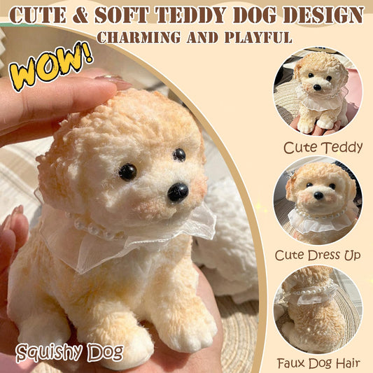 YJPPDD Big Taba Squishy Dog cream body shows oversized squeeze comfort