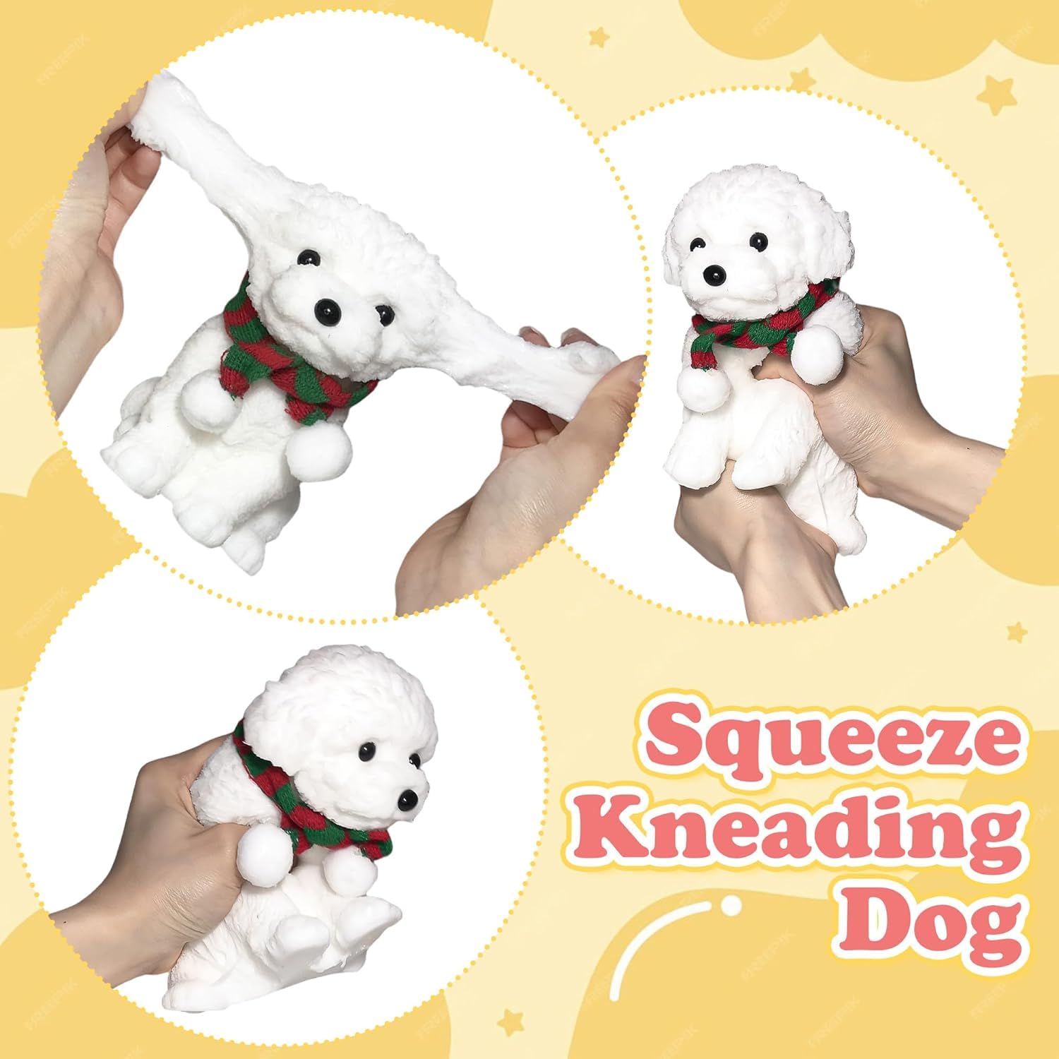YJPPDD Big Taba squishy dog, white teddy, packaging display