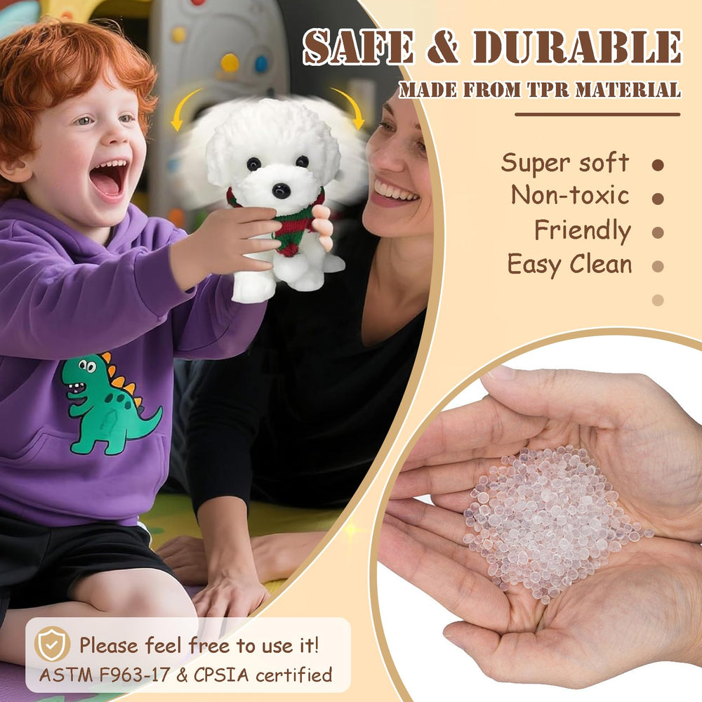 YJPPDD Big Taba squishy dog, white teddy, squeeze demo in hand