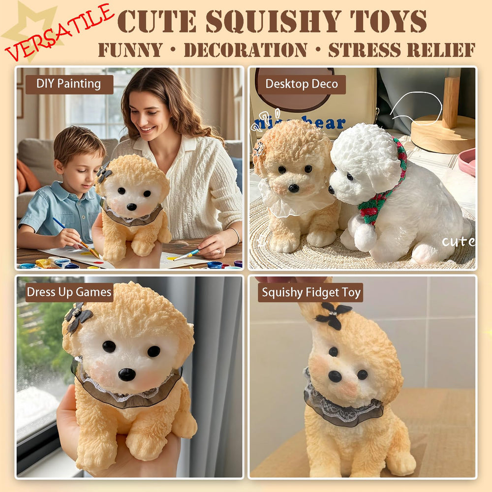 YJPPDD Extra-Large Taba Dog Squishy Toy in office setting for quick stress relief