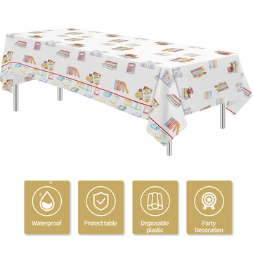 YJRJSC book club party tablecloth set 108x54 for versatile layout and festive ambiance