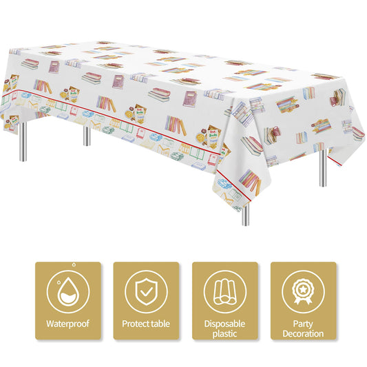 YJRJSC book club party tablecloth set 108x54 for versatile layout and festive ambiance