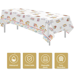 YJRJSC book club party tablecloth set 108x54 for versatile layout and festive ambiance