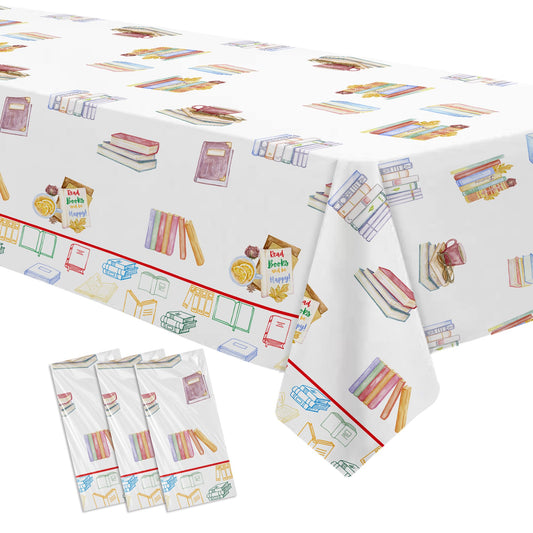YJRJSC book-themed tablecloth with full-table coverage for a polished party setup