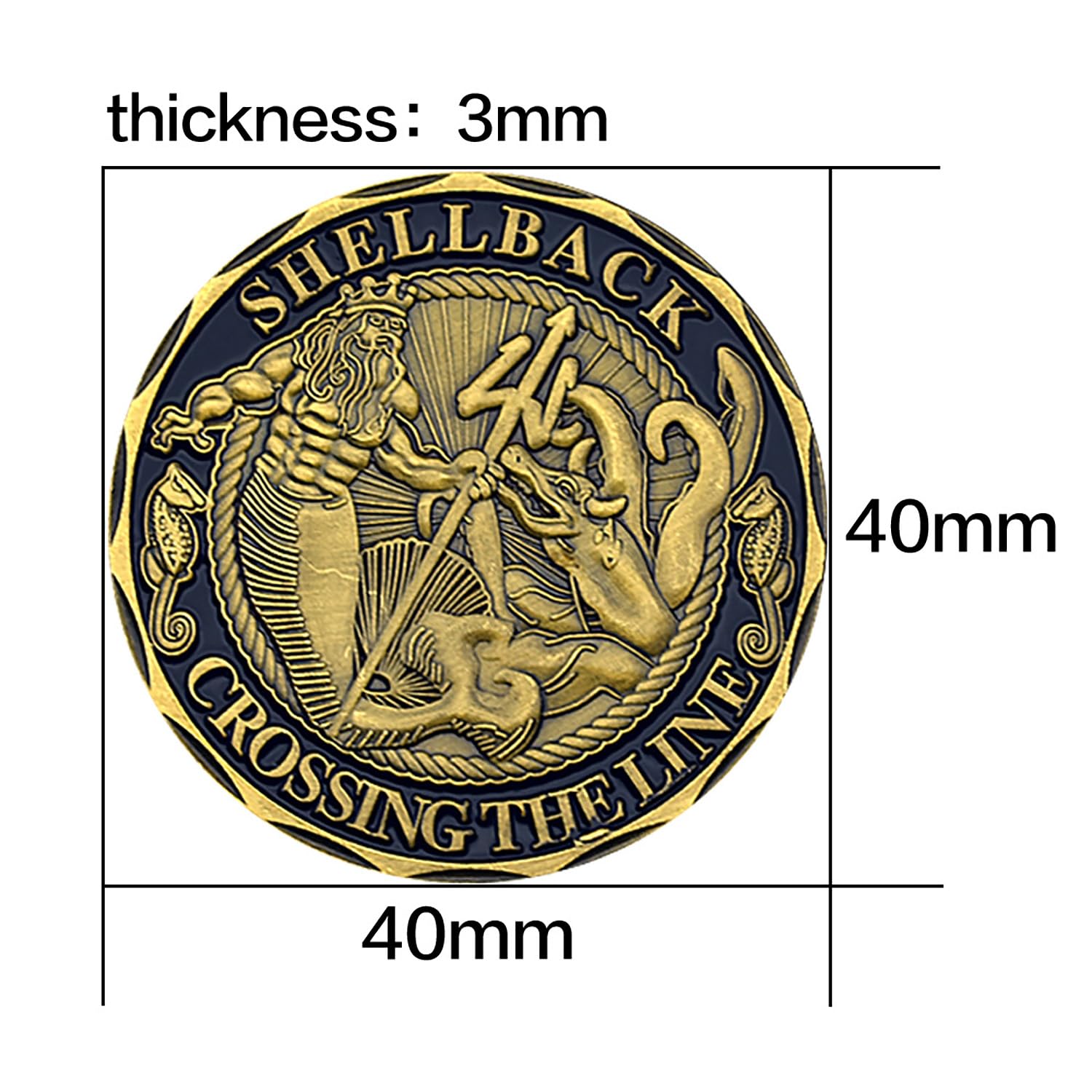 YKshop Shellback Coin intricate relief detail for collectors
