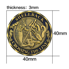 YKshop Shellback Coin intricate relief detail for collectors