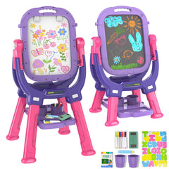 Ylovetoys easel 360-degree rotation for flexible art sessions.